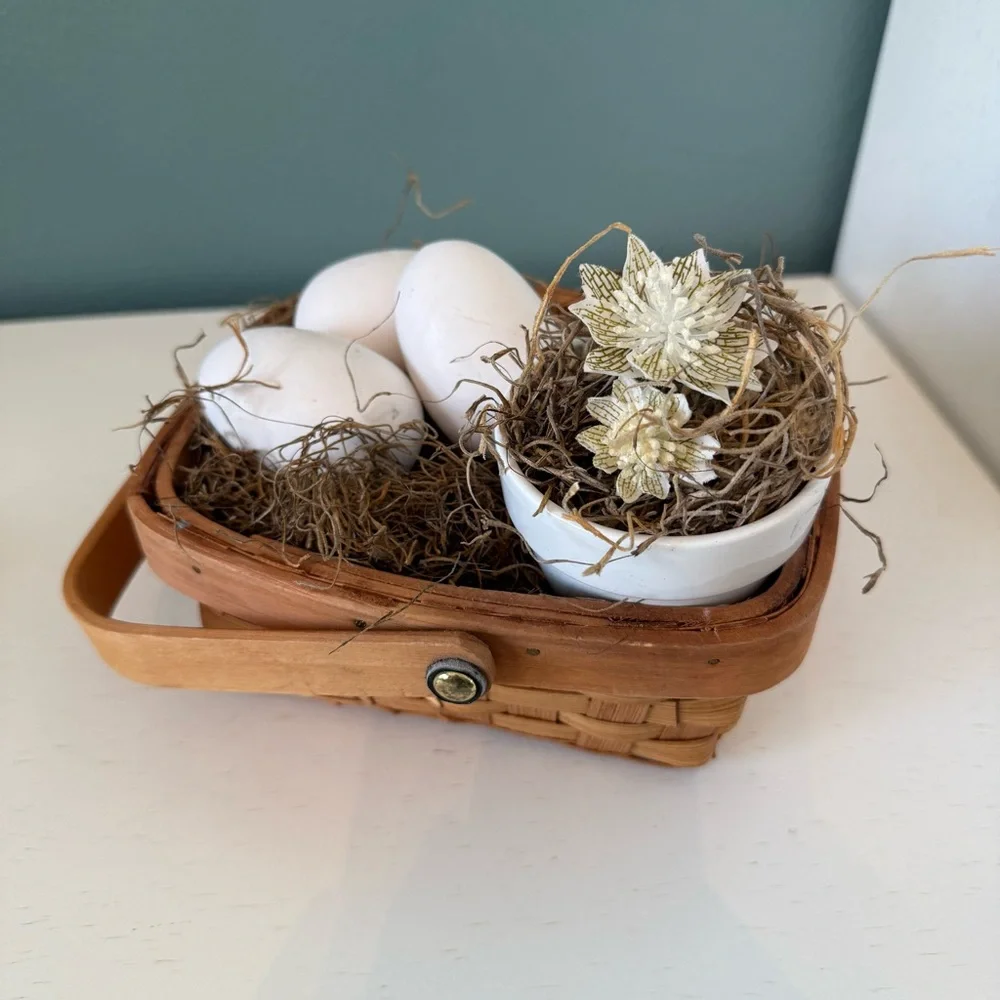 Spring Easter Decor Centerpiece Vignette Neutral Farmhouse Cozy Cottage